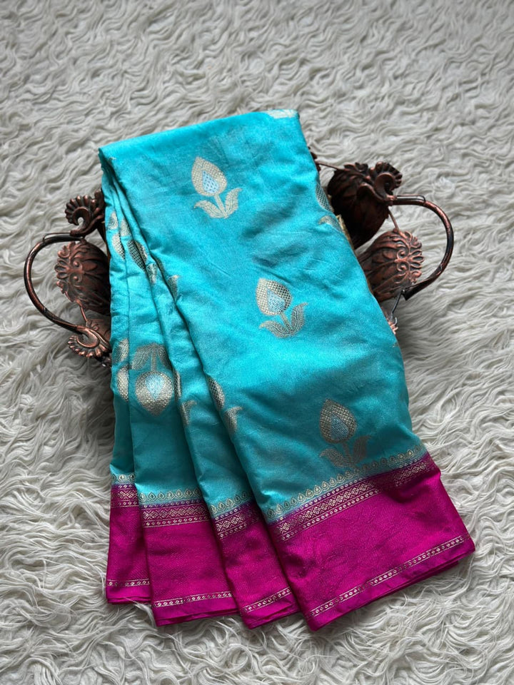 Exquisite Banarasi Semi Raw Mango Silk Saree