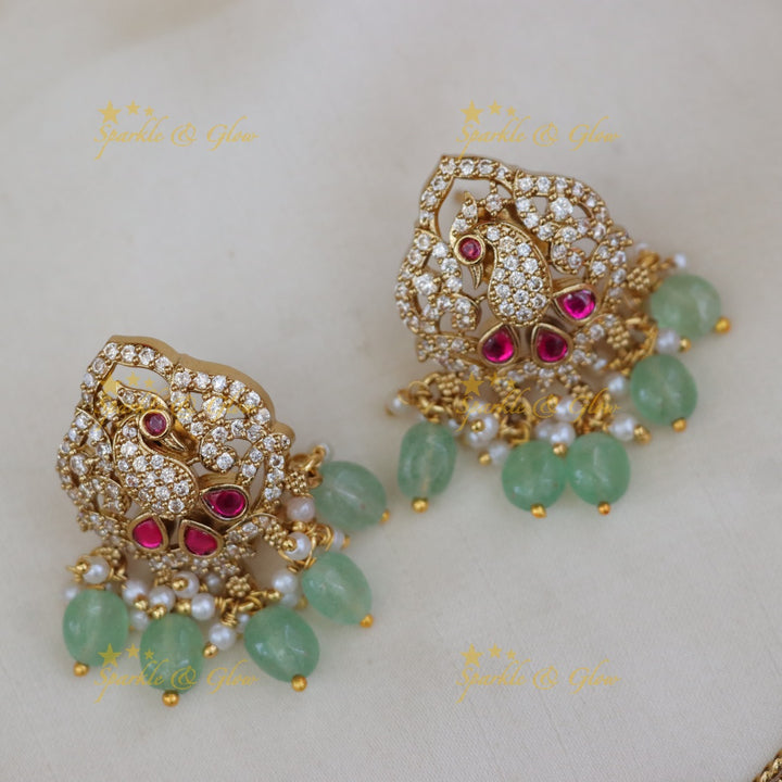 Exquisite Peacock Floral Necklace - Sparkle & Glow