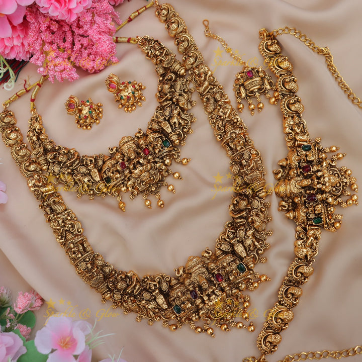 Luxurious Temple Bridal Necklace Set for Weddings