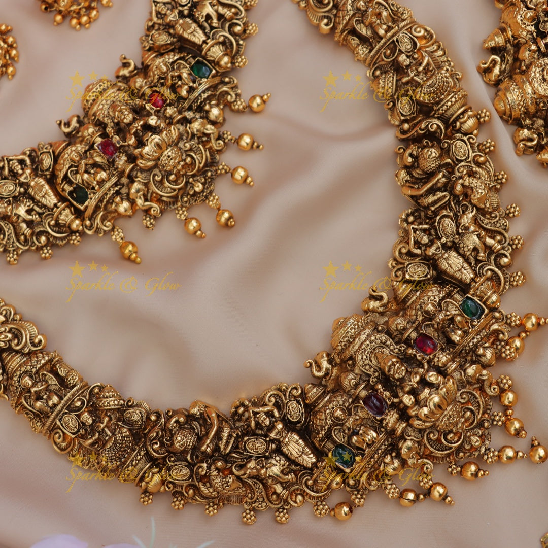 Luxurious Temple Bridal Necklace Set for Weddings