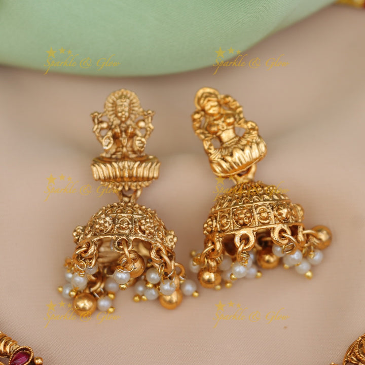 Exquisite Emerald Temple Bridal Jewellery Set