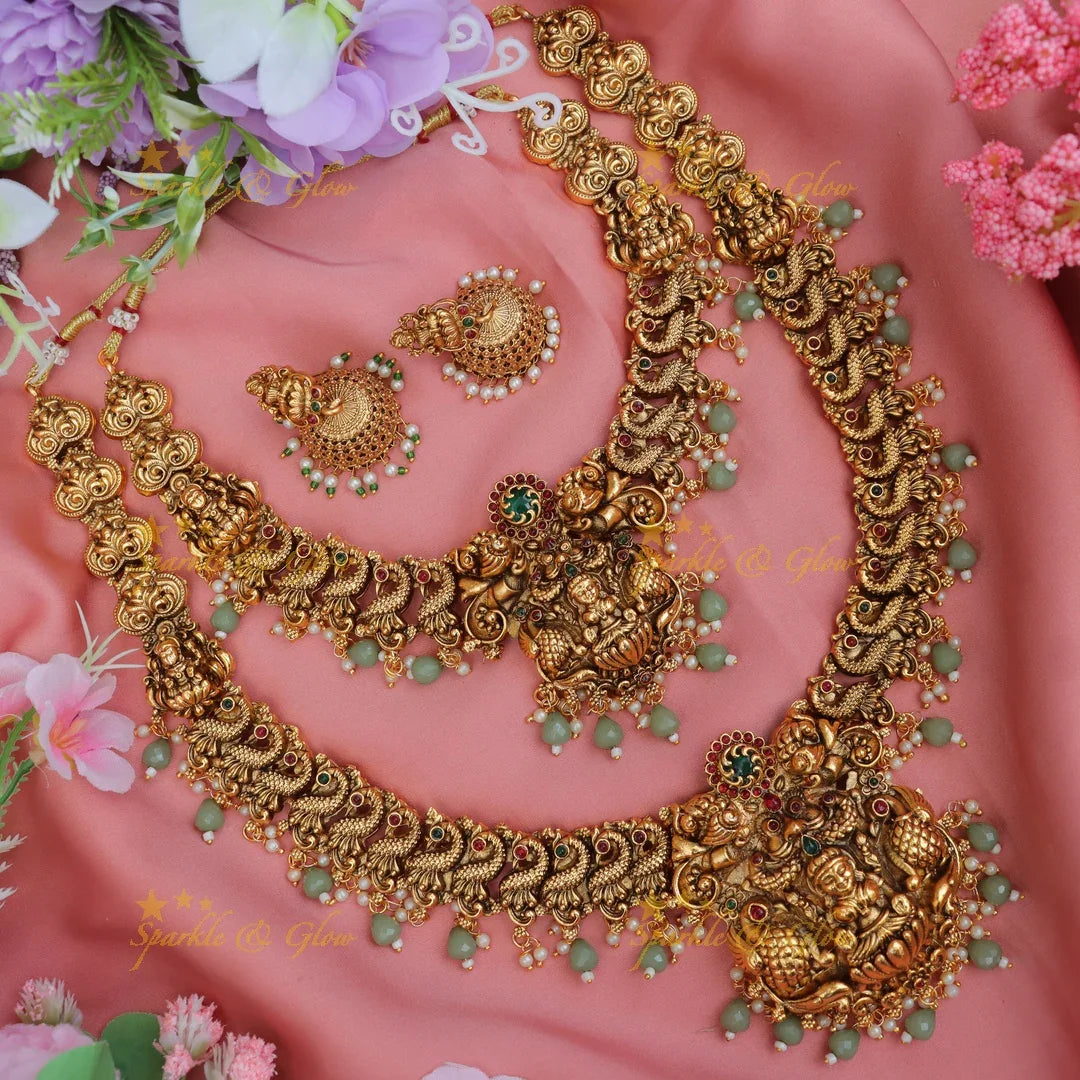 Back thread Exquisite Nagas Bridal Temple Necklace for Weddings