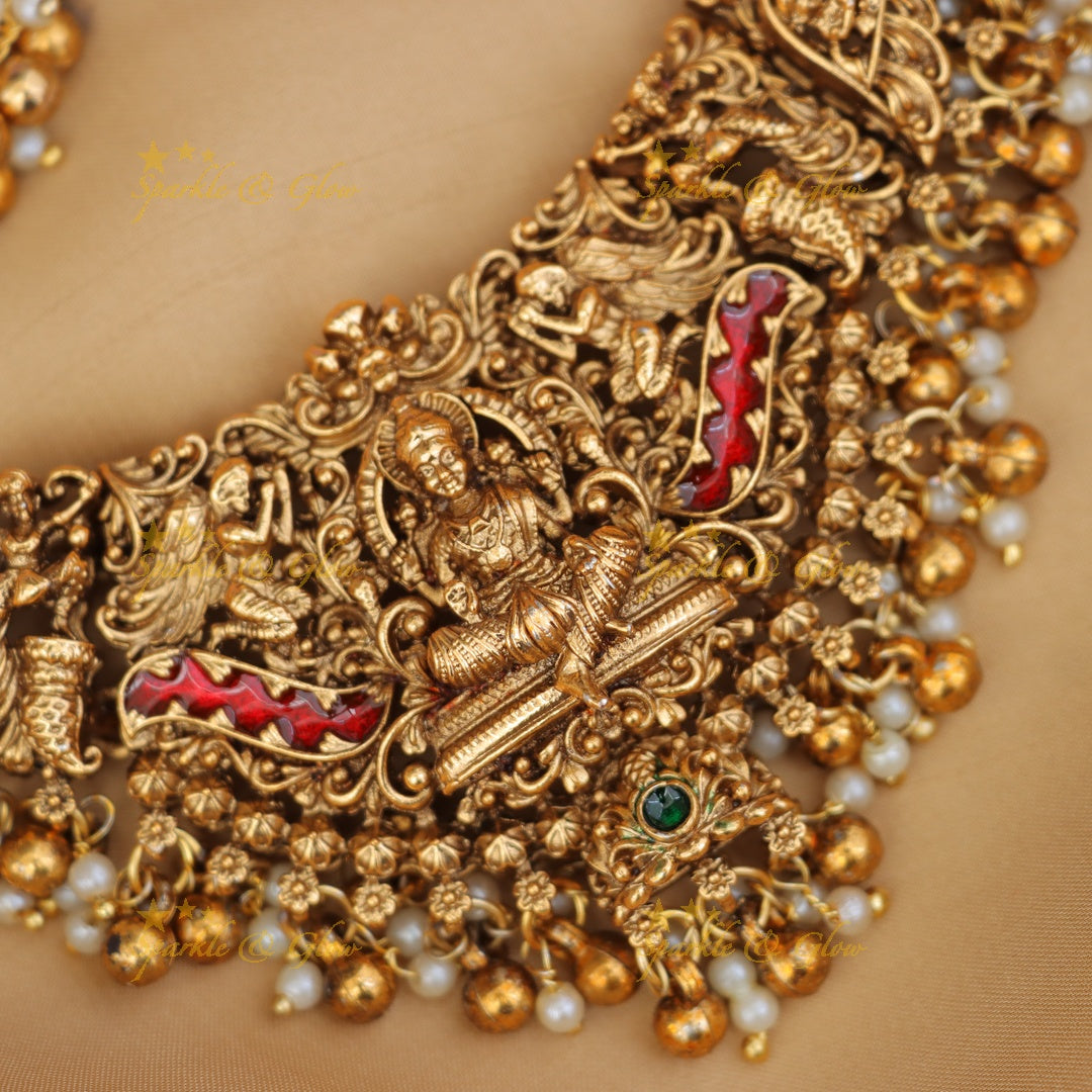Exquisite Lakshmi Peacock Bridal Necklace for Weddings