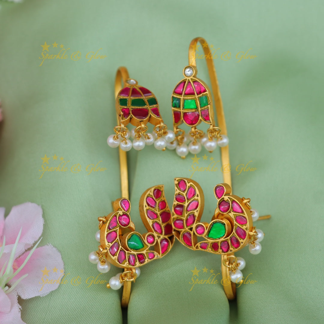 Exquisite Jadau Peacock Earcuffs for Grand Celebrations