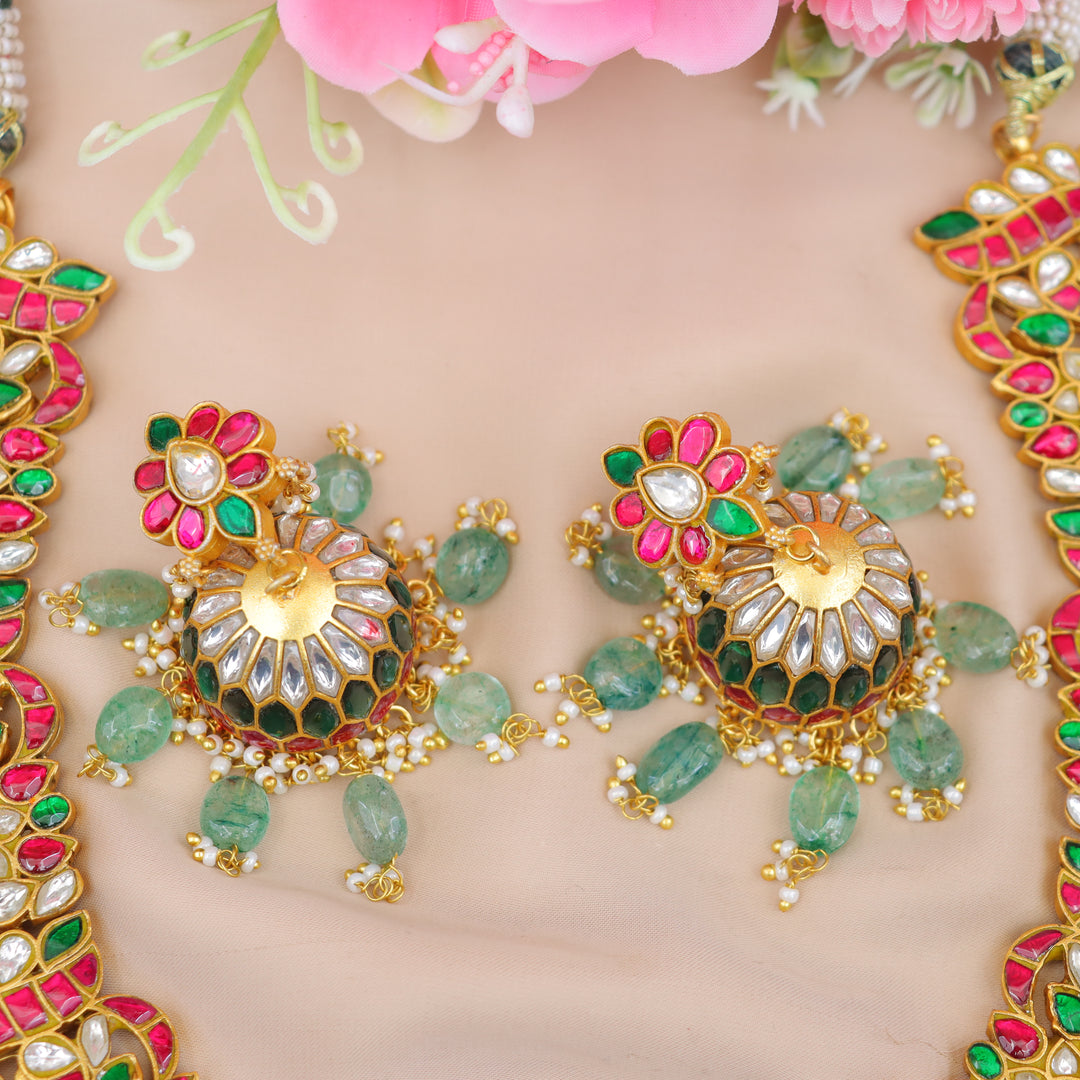 Exquisite Peacock Jadau Kundan Necklace - Festive Elegance