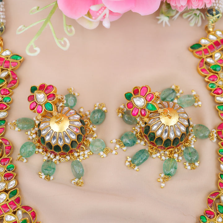 Exquisite Peacock Jadau Kundan Necklace - Festive Elegance