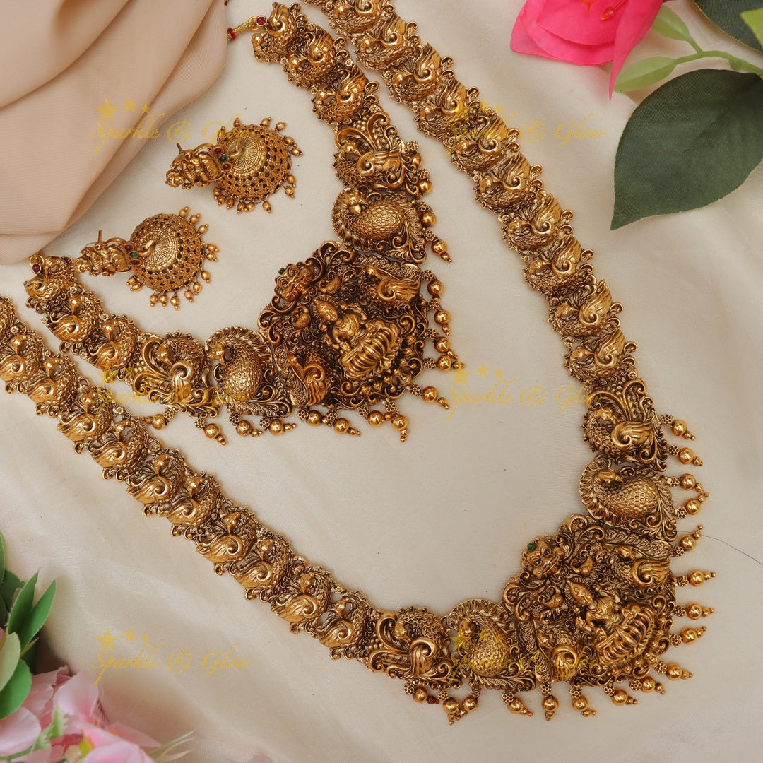 Luxurious Lakshmi Peacock Bridal Necklace Set