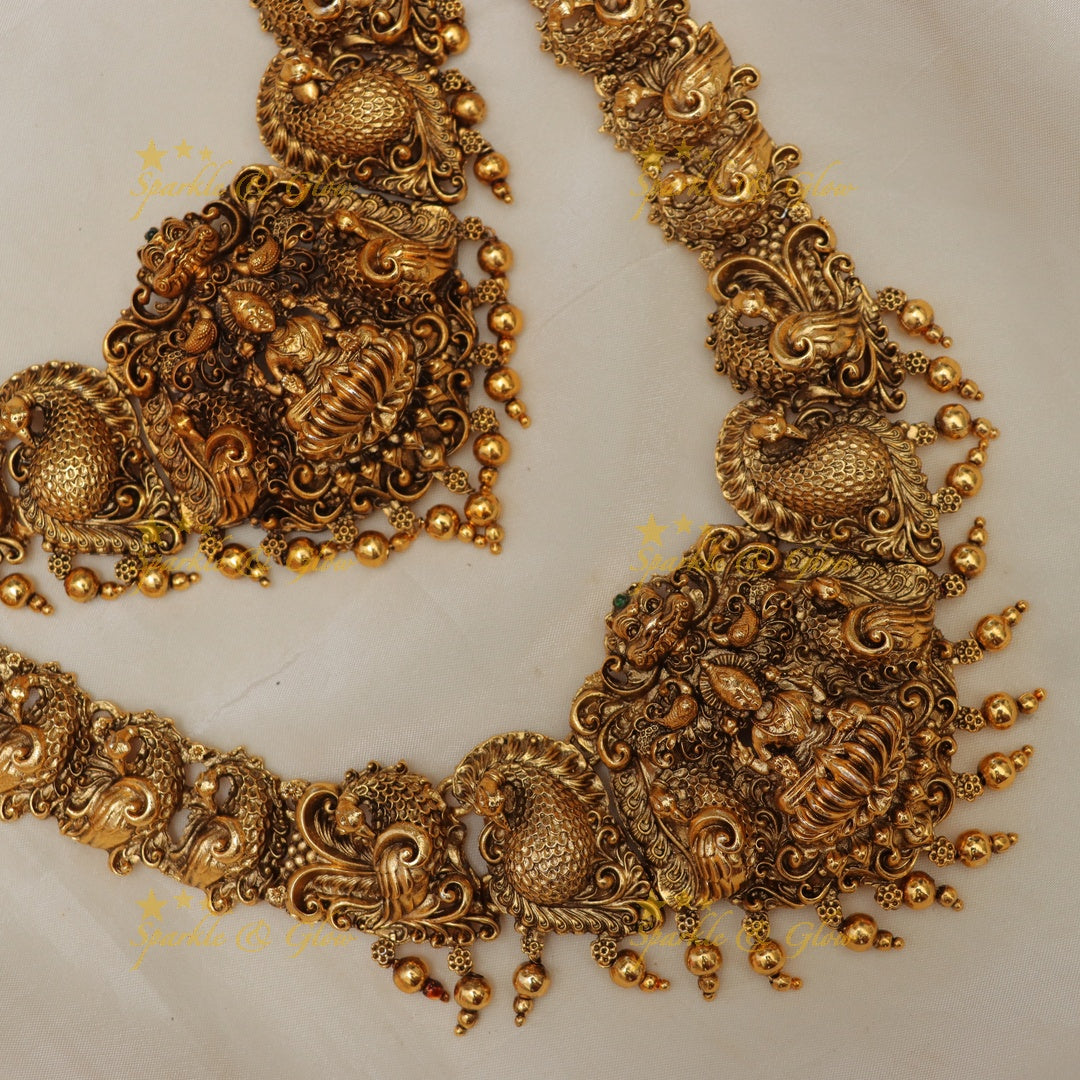 Luxurious Lakshmi Peacock Bridal Necklace Set