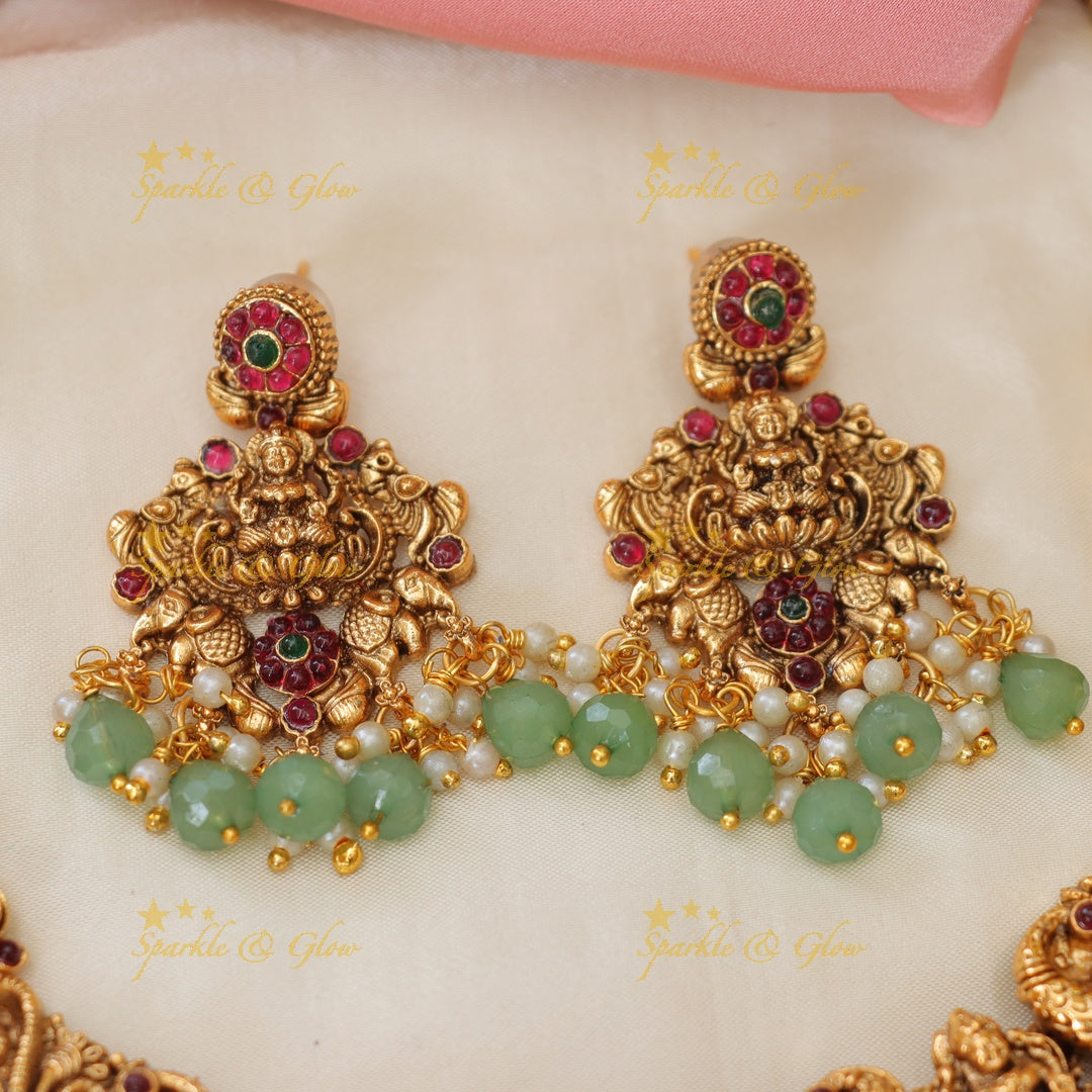 Majestic Lakshmi Temple Necklace Set - Exquisite & Elegant