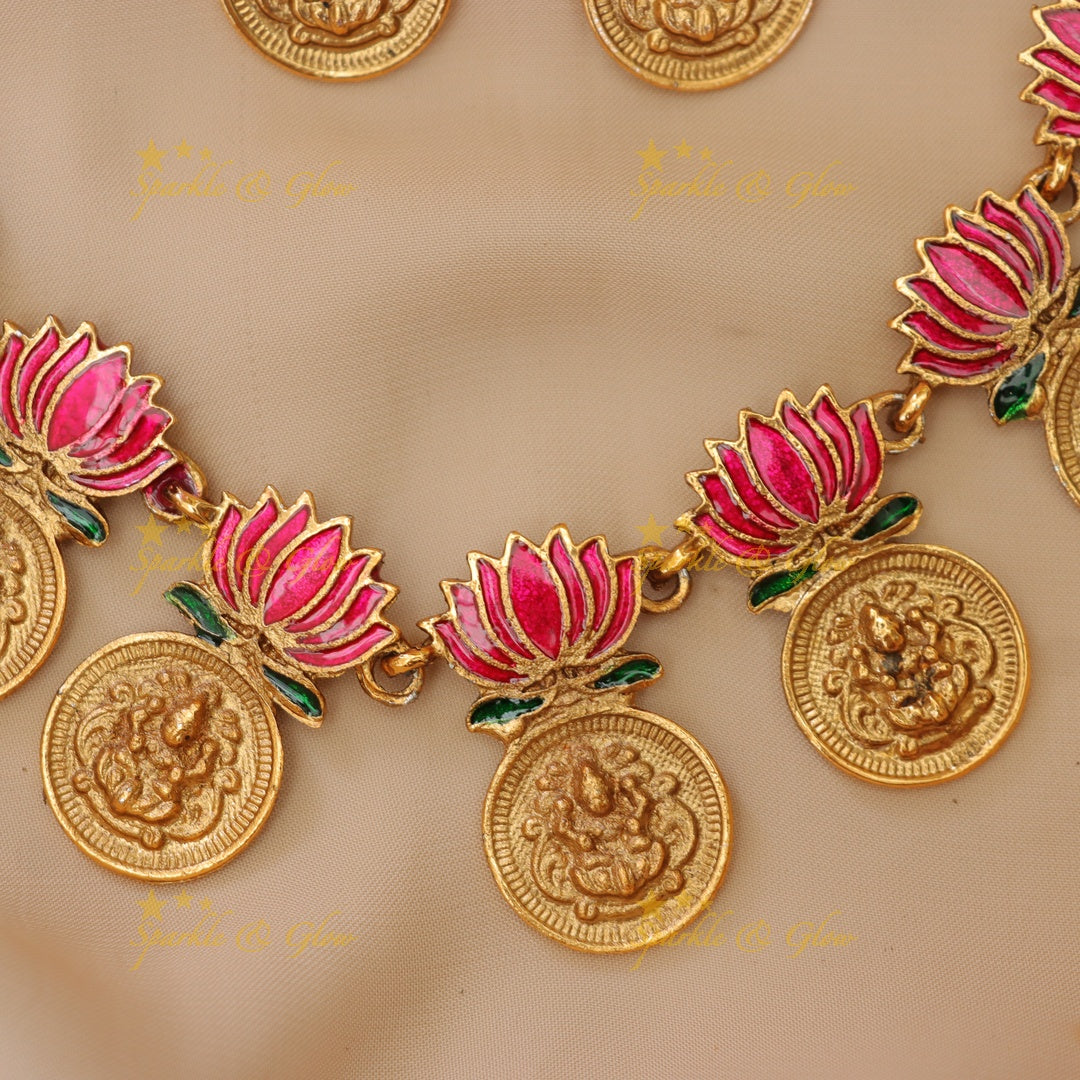Exquisite Lotus Coin Necklace for Festive Elegance