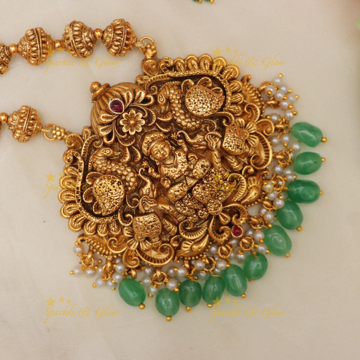 Exquisite Lakshmi Temple Necklace Set | Festive Glamour