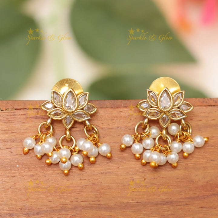 Elegant Lotus Floral Guttapusalu Necklace - Premium Style