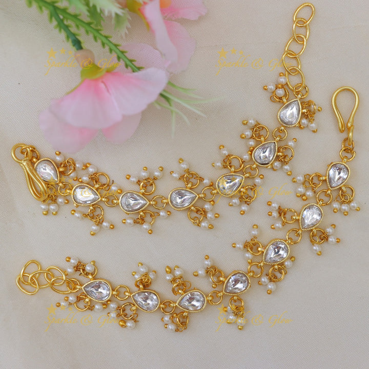 Exquisite Jadau Kundan Ear Chain - Wedding Elegance