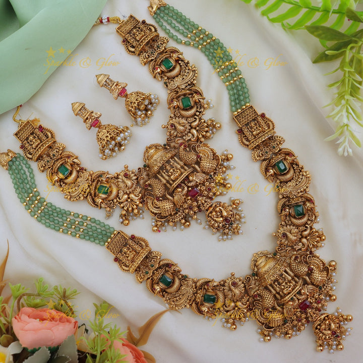 Luxurious Lakshmi Peacock Bridal Set – Sparkle & Glow