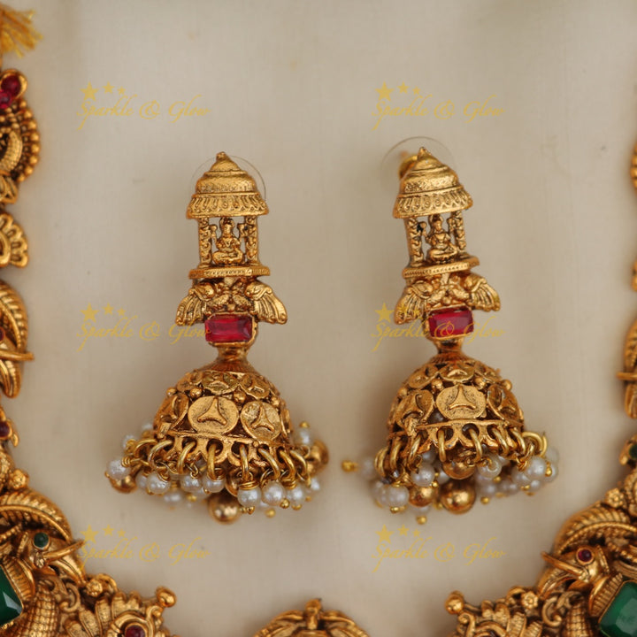 Luxurious Lakshmi Peacock Bridal Set – Sparkle & Glow