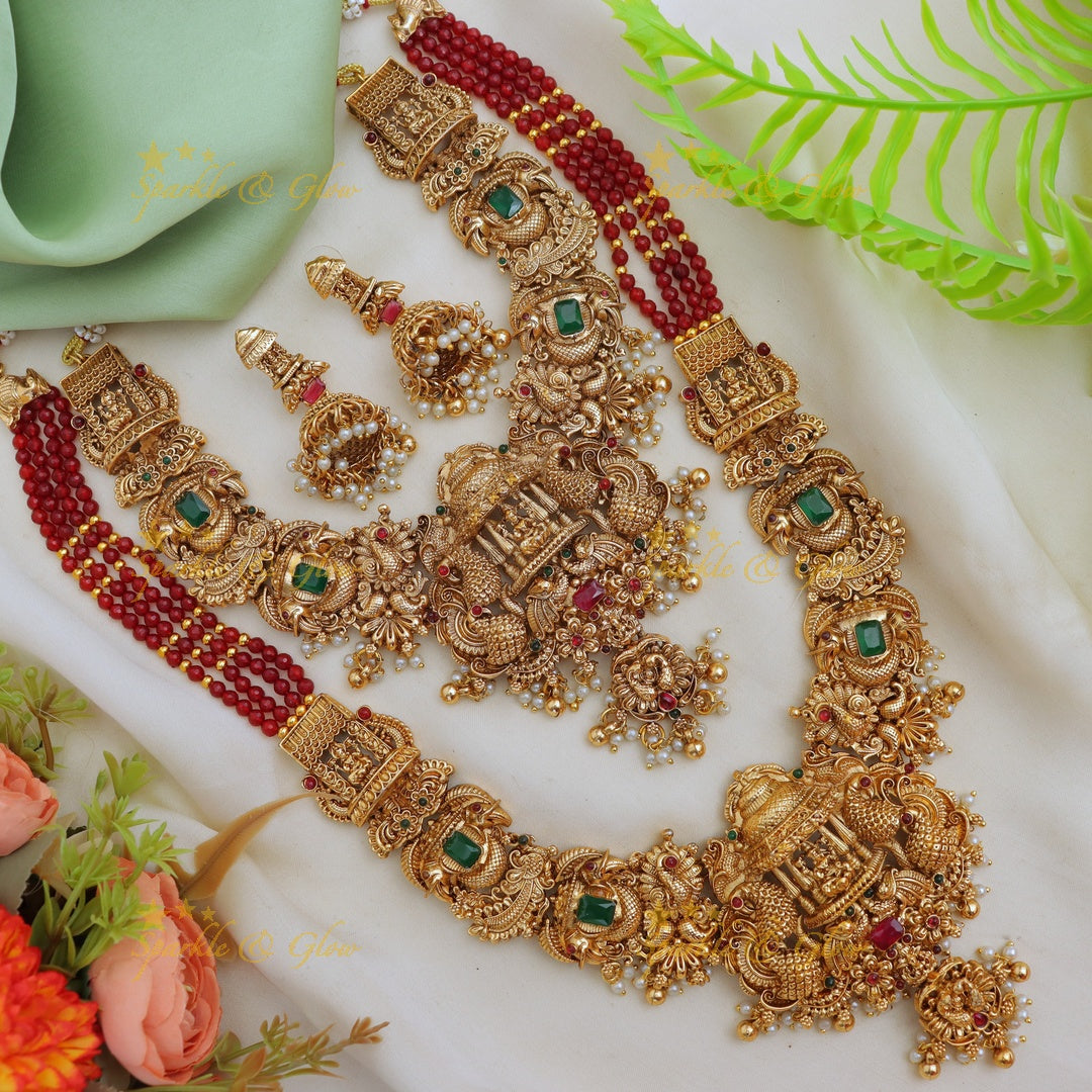 Luxurious Lakshmi Peacock Bridal Set – Sparkle & Glow