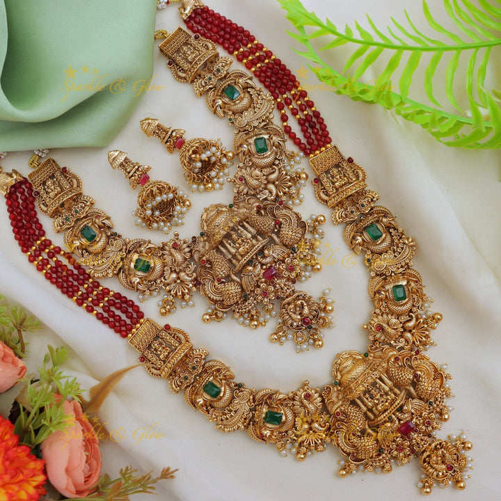 Luxurious Lakshmi Peacock Bridal Set – Sparkle & Glow