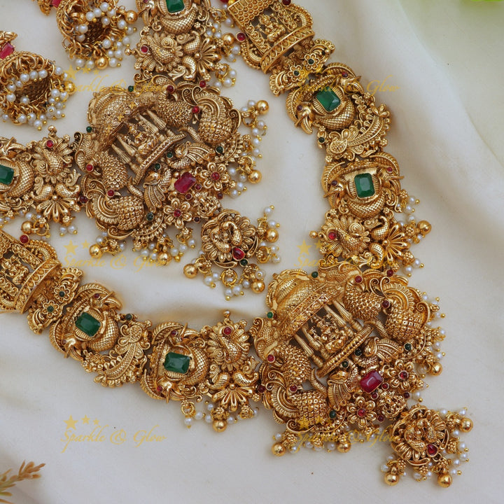 Luxurious Lakshmi Peacock Bridal Set – Sparkle & Glow