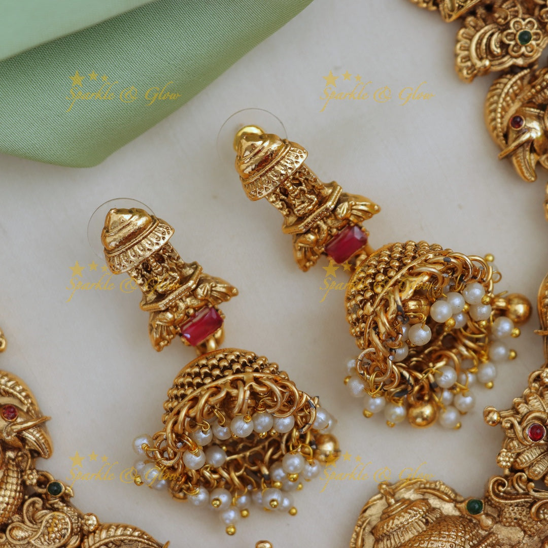 Luxurious Lakshmi Peacock Bridal Set – Sparkle & Glow