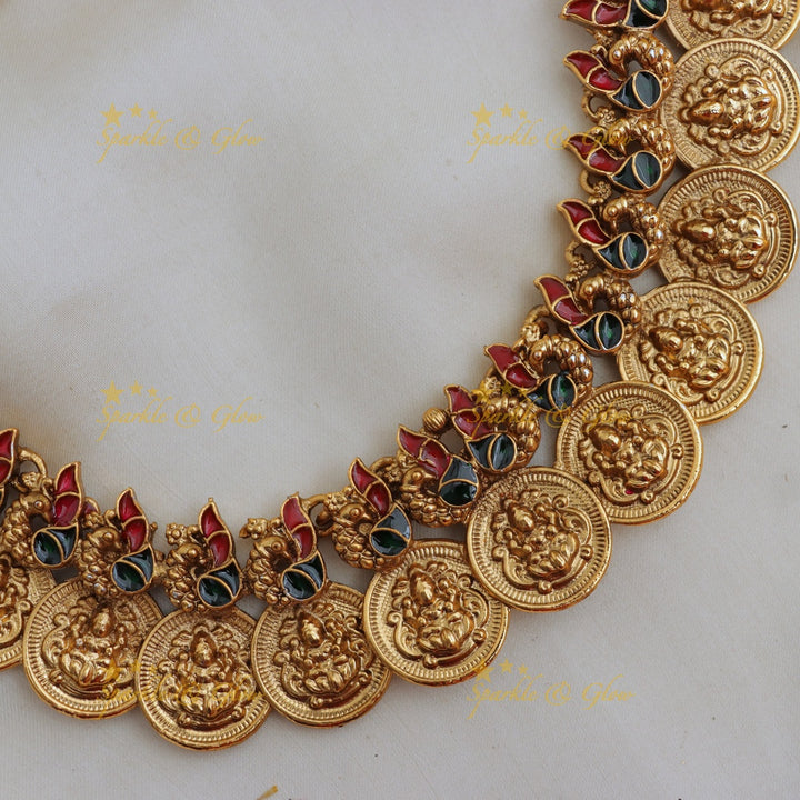 Exquisite Lakshmi Coin Kemp Necklace for Brides