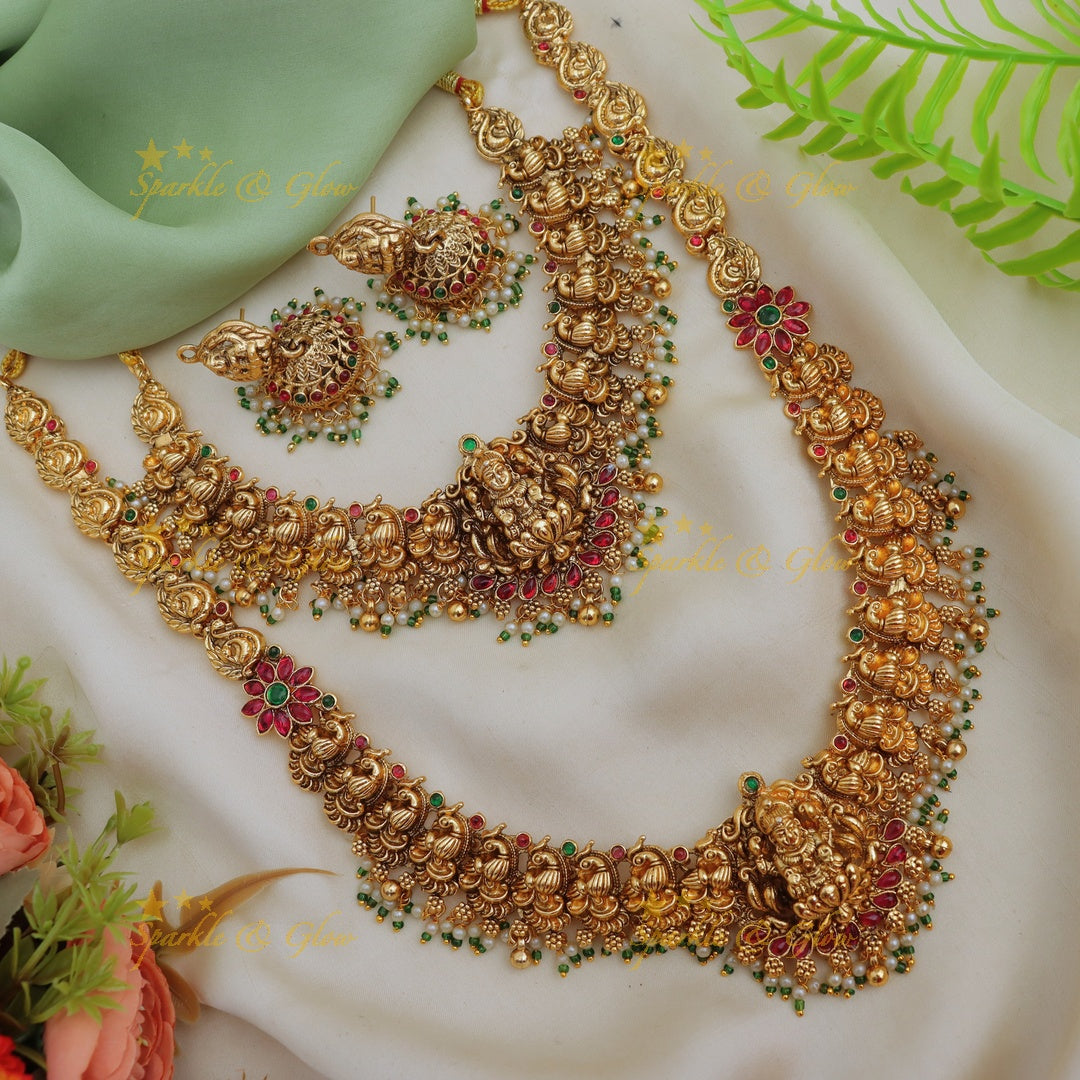 Exquisite Lakshmi Temple Necklace for Bridal Elegance