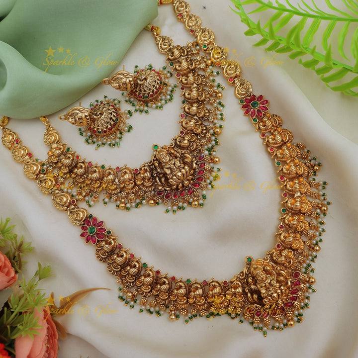 Exquisite Lakshmi Temple Necklace for Bridal Elegance
