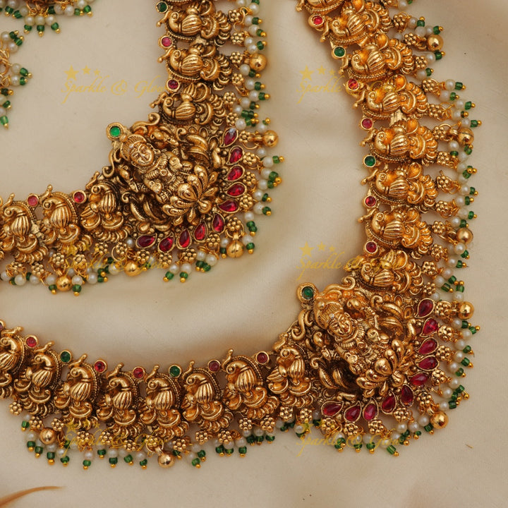 Exquisite Lakshmi Temple Necklace for Bridal Elegance