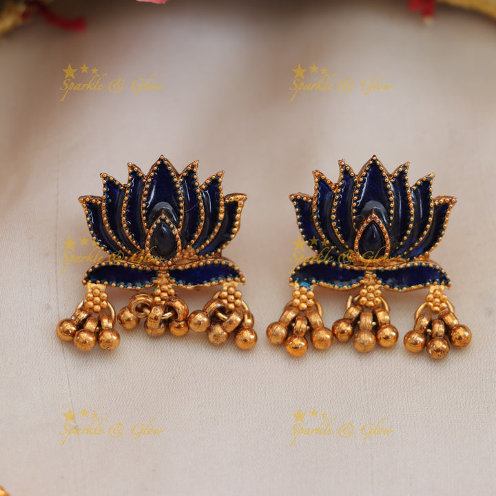 Lotus Floral Gold Necklace for Festive Elegance