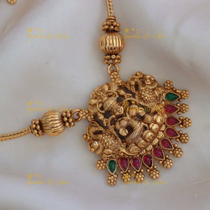 Exquisite Lakshmi Peacock Necklace - Imitation Jewellery