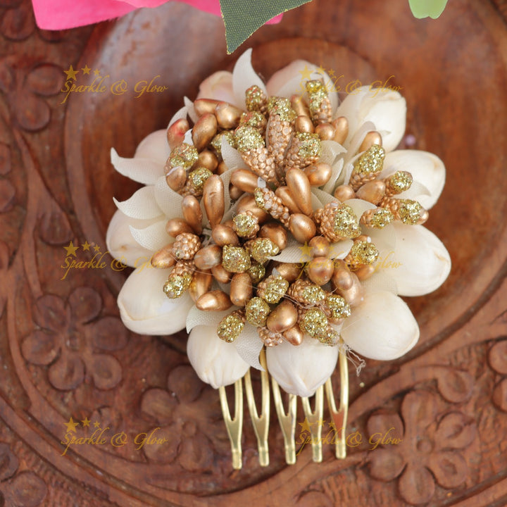 Exquisite Floral Gold Hairpin for Festive Elegance