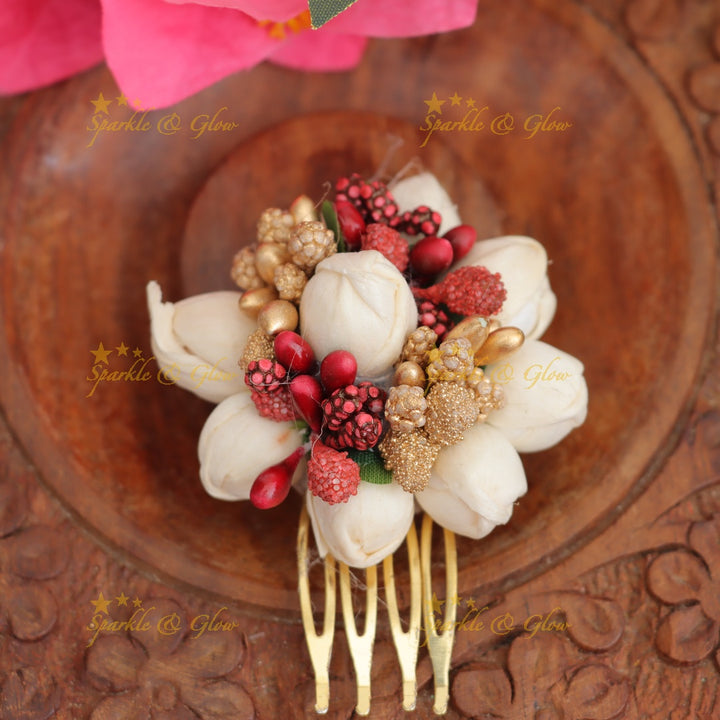 Elegant Jasmine Hairpin for Festive Celebrations