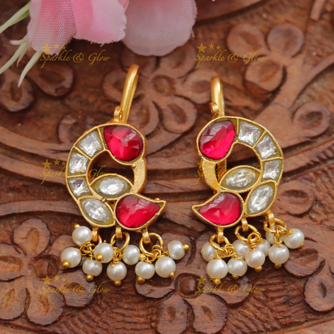 Exquisite Jadau Peacock Bugadi Earrings for Festive Elegance
