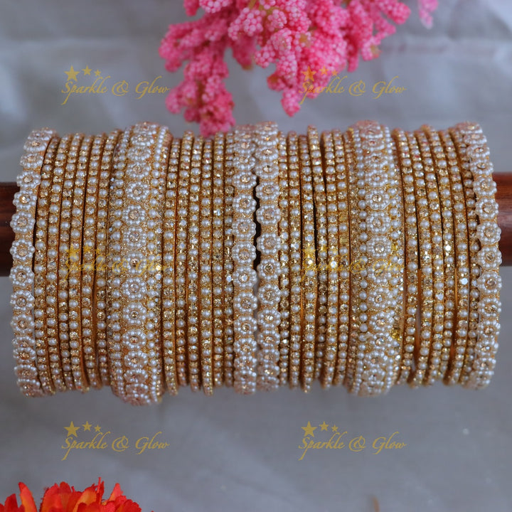 Elegant Gold Bangles Set for Weddings & Festive Occasions- Two hand