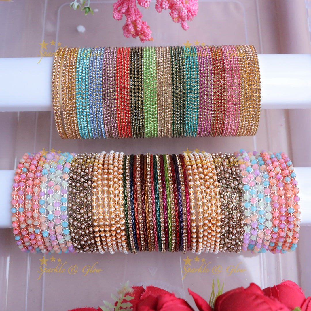 Radiant Multicolor Metal Bangles - Festive Delight