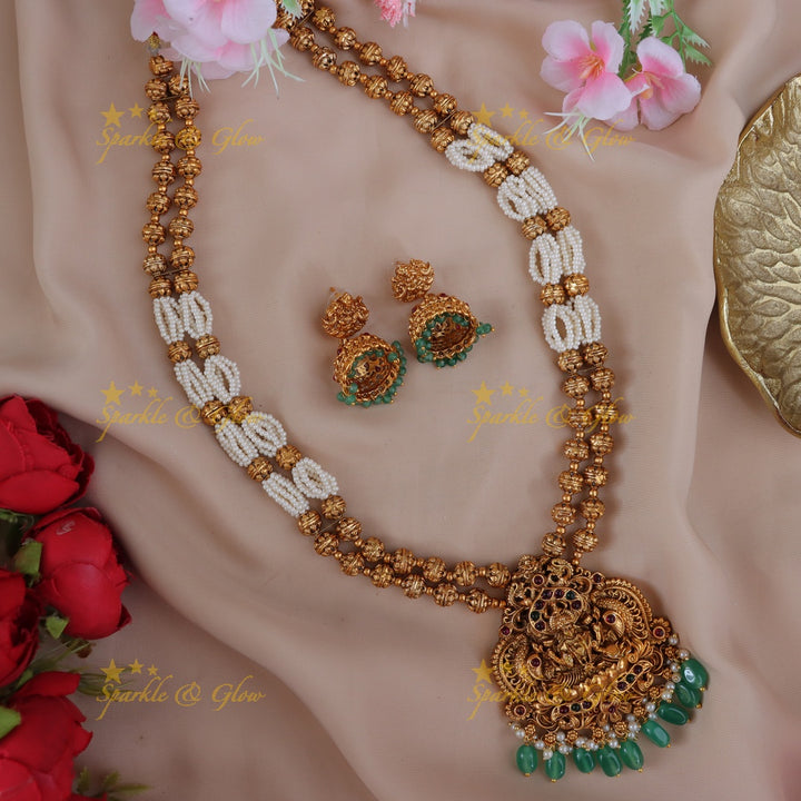 Exquisite Gold Lakshmi Temple Necklace for Festive Elegance