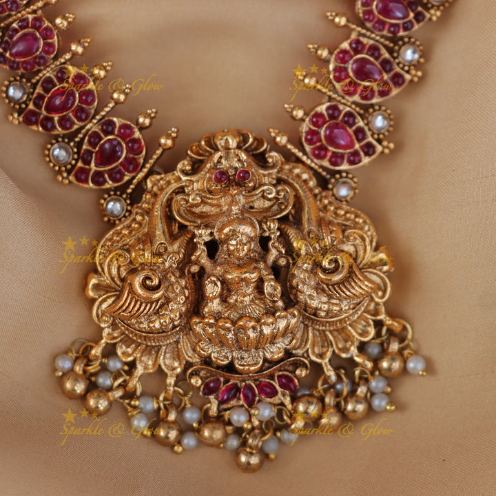 Exquisite Lakshmi Temple Necklace Set | Sparkle & Glow