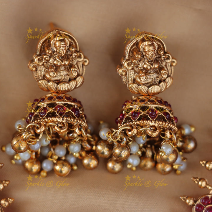 Exquisite Lakshmi Temple Necklace Set | Sparkle & Glow