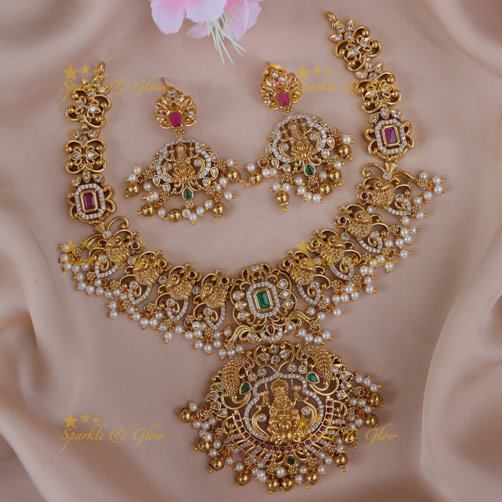 Exquisite Lakshmi Temple Necklace Set - Perfect for Festive Wear