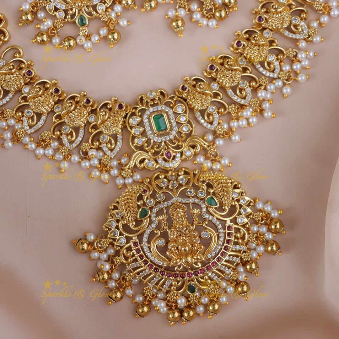 Exquisite Lakshmi Temple Necklace Set - Perfect for Festive Wear