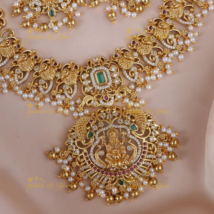 Exquisite Lakshmi Temple Necklace Set - Perfect for Festive Wear
