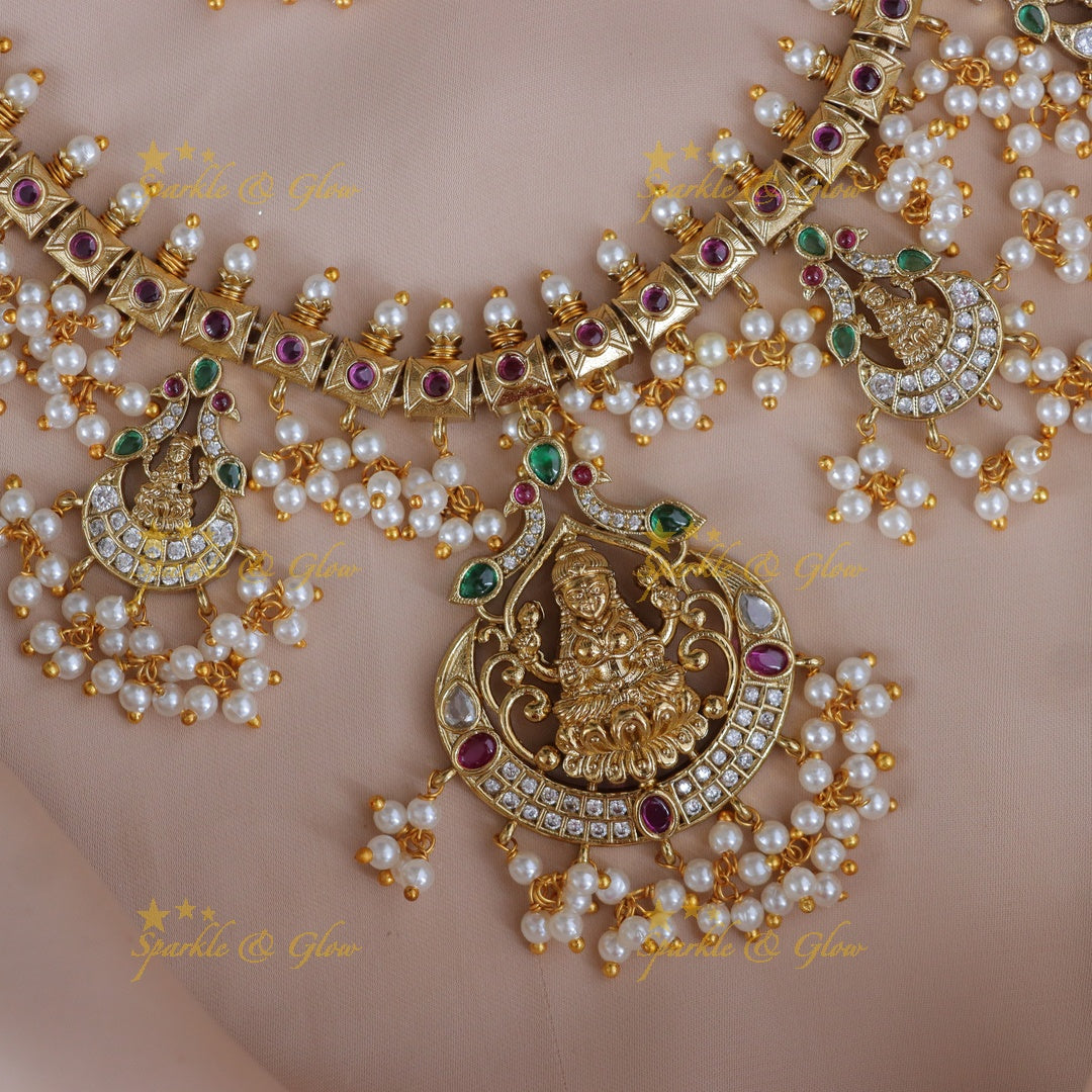 Exquisite Lakshmi Guttapusalu Necklace Set - Shop Now