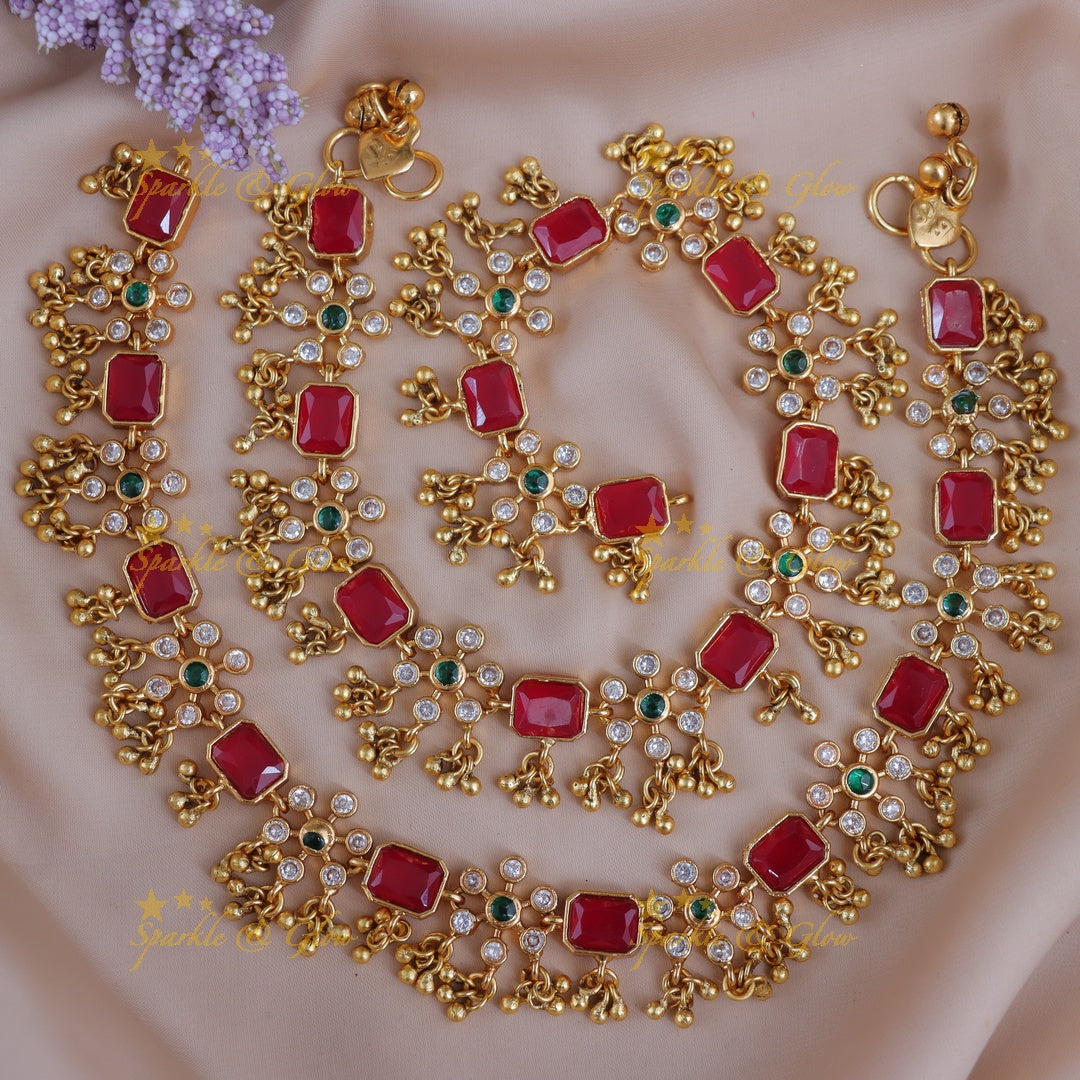 Exquisite Gold Kundan Anklets for Weddings