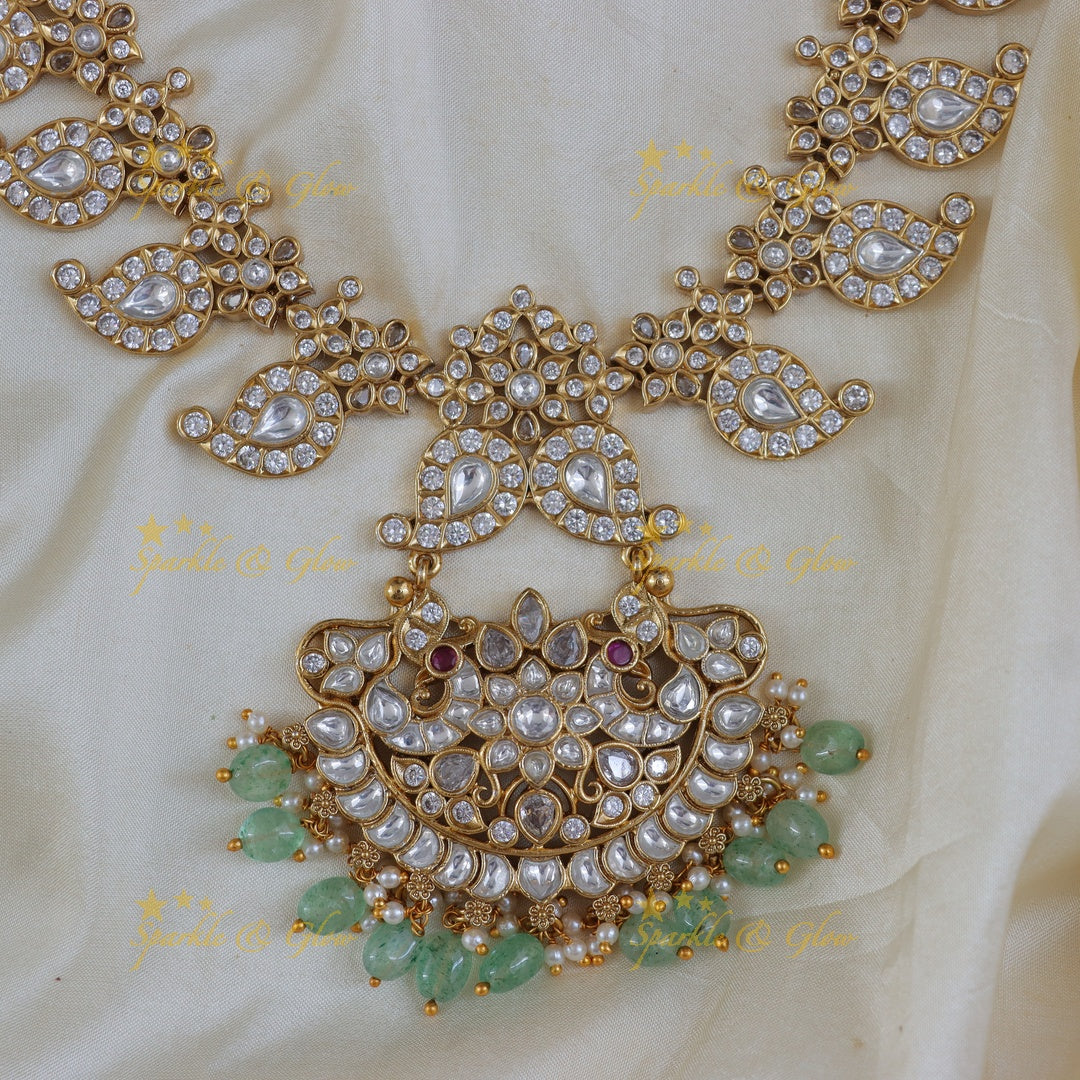 Exquisite Indian Mango Jadau Bridal Necklace Set