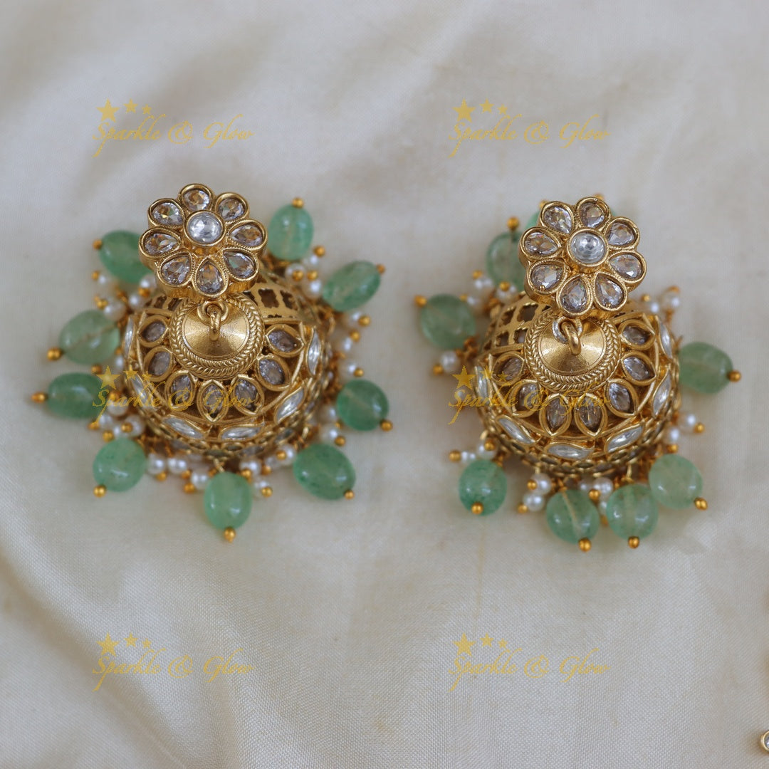 Exquisite Indian Mango Jadau Bridal Necklace Set