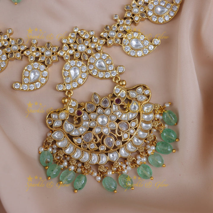 Exquisite Jadau Mango Necklace Set - Sparkle & Shine