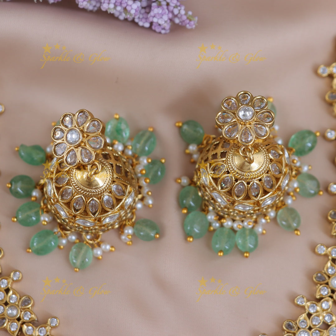 Exquisite Jadau Mango Necklace Set - Sparkle & Shine