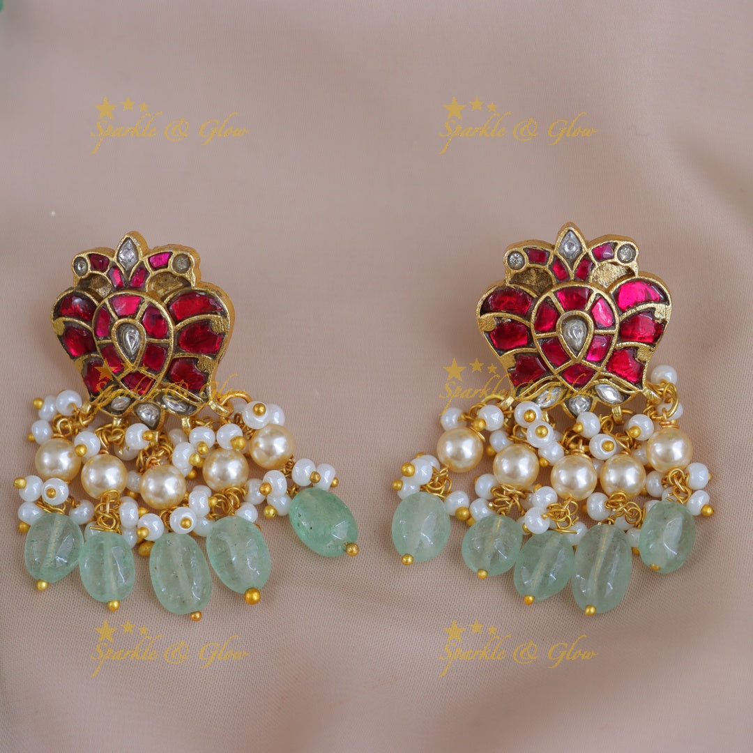 Premium Green Bead Jadau Necklace for Festive Occasions