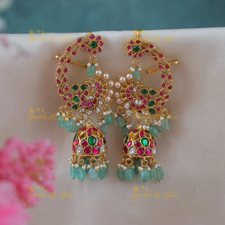 Exquisite Jadau Peacock Jhumka Earrings - Festive Special