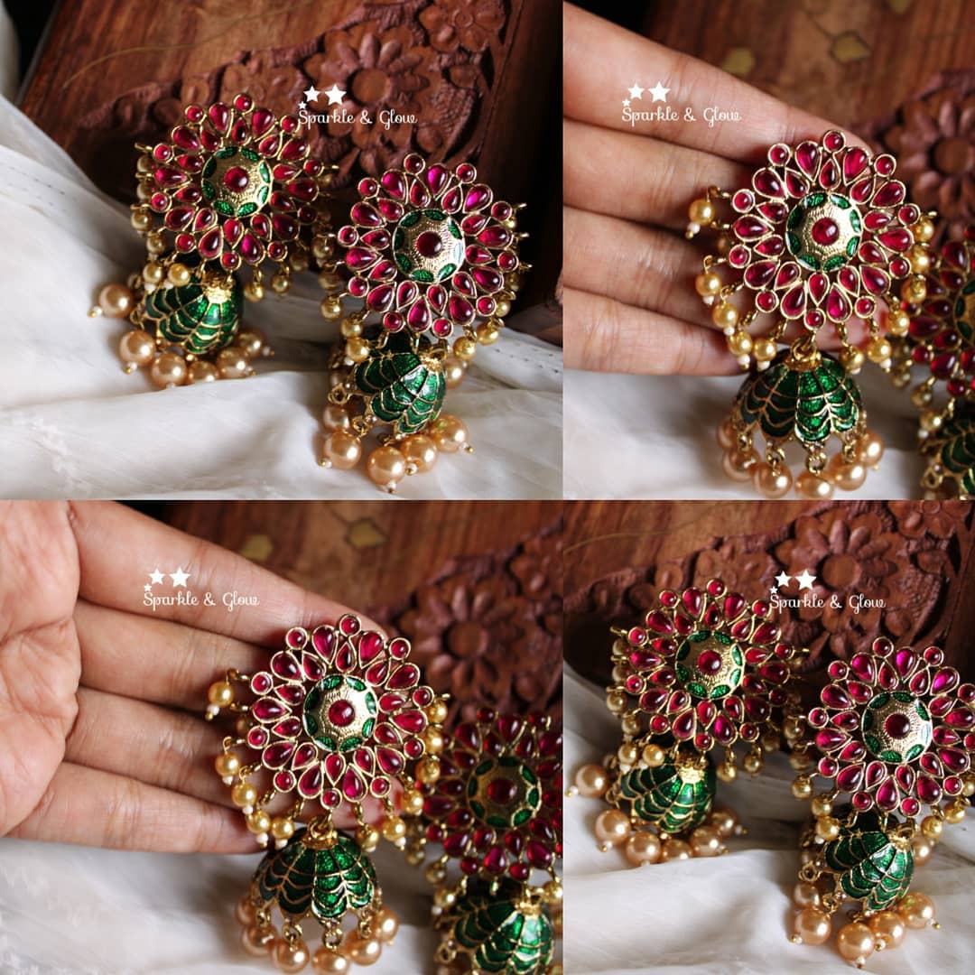 Kemp stones enamel jhumukas