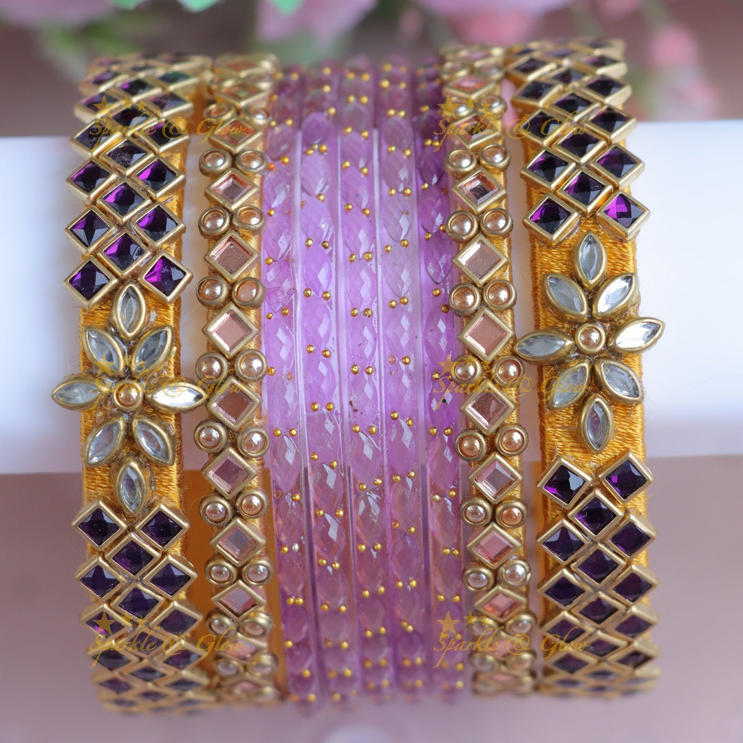 Exquisite Kundan Bangles for Festive Occasions - One Hand